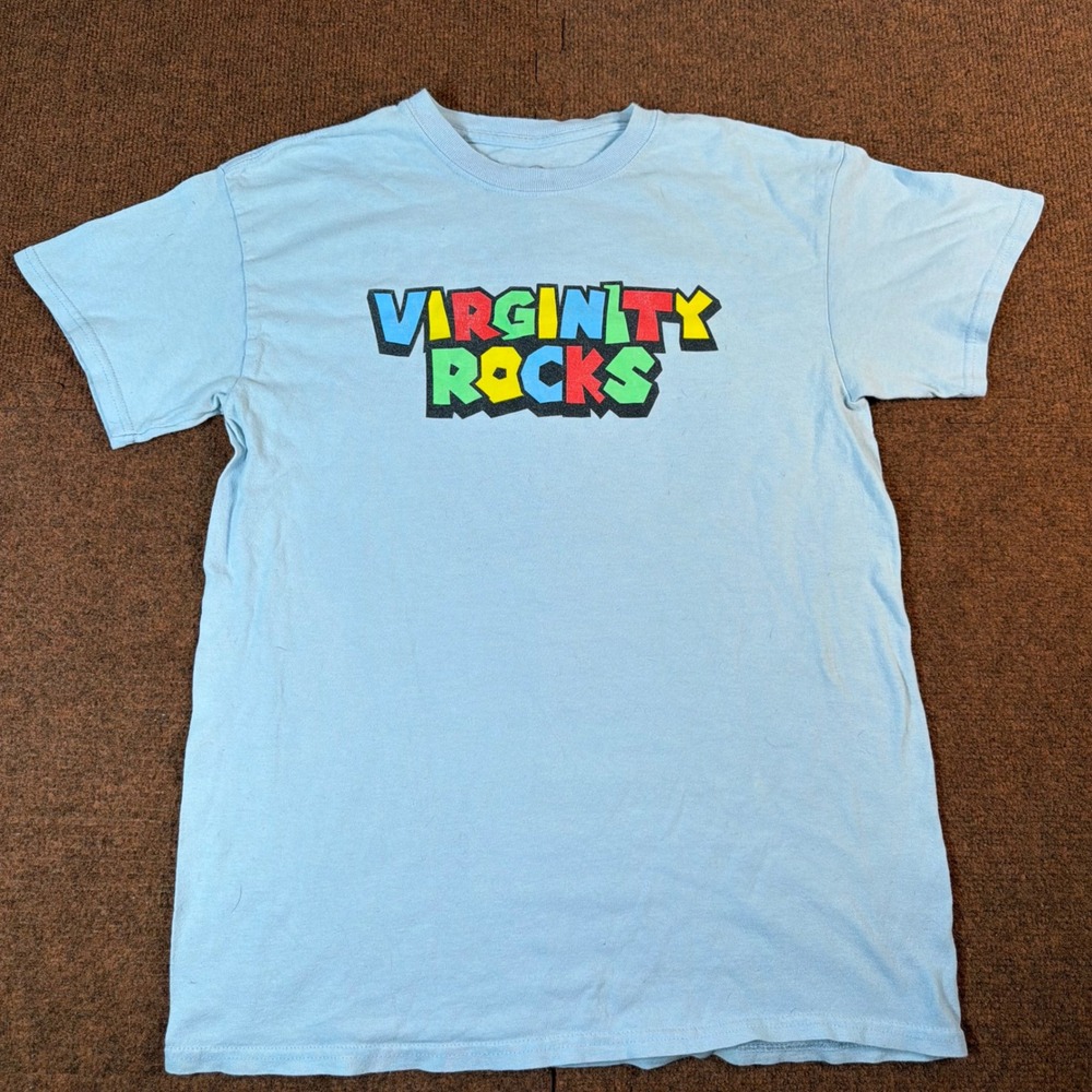 Danny Duncan Virginity Rocks T-Shirt Mens Medium Light Blue Graphic Tee Merch